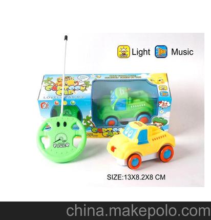 厂家供应 二通遥控搪塑车 带音乐灯光 遥控玩具批发 直销